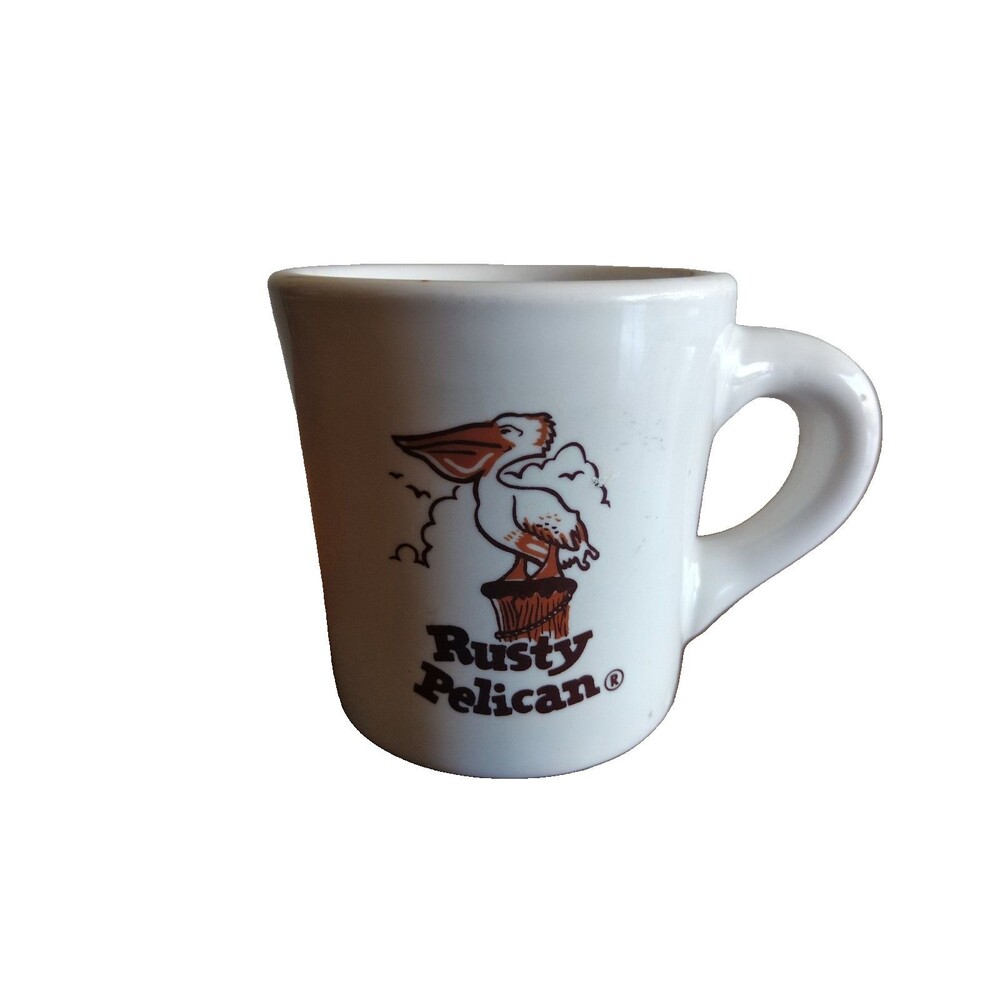 Vintage Rusty Pelican Chefsware Restaurant Dinner 6 oz Ceramic Coffee Mug Heavy